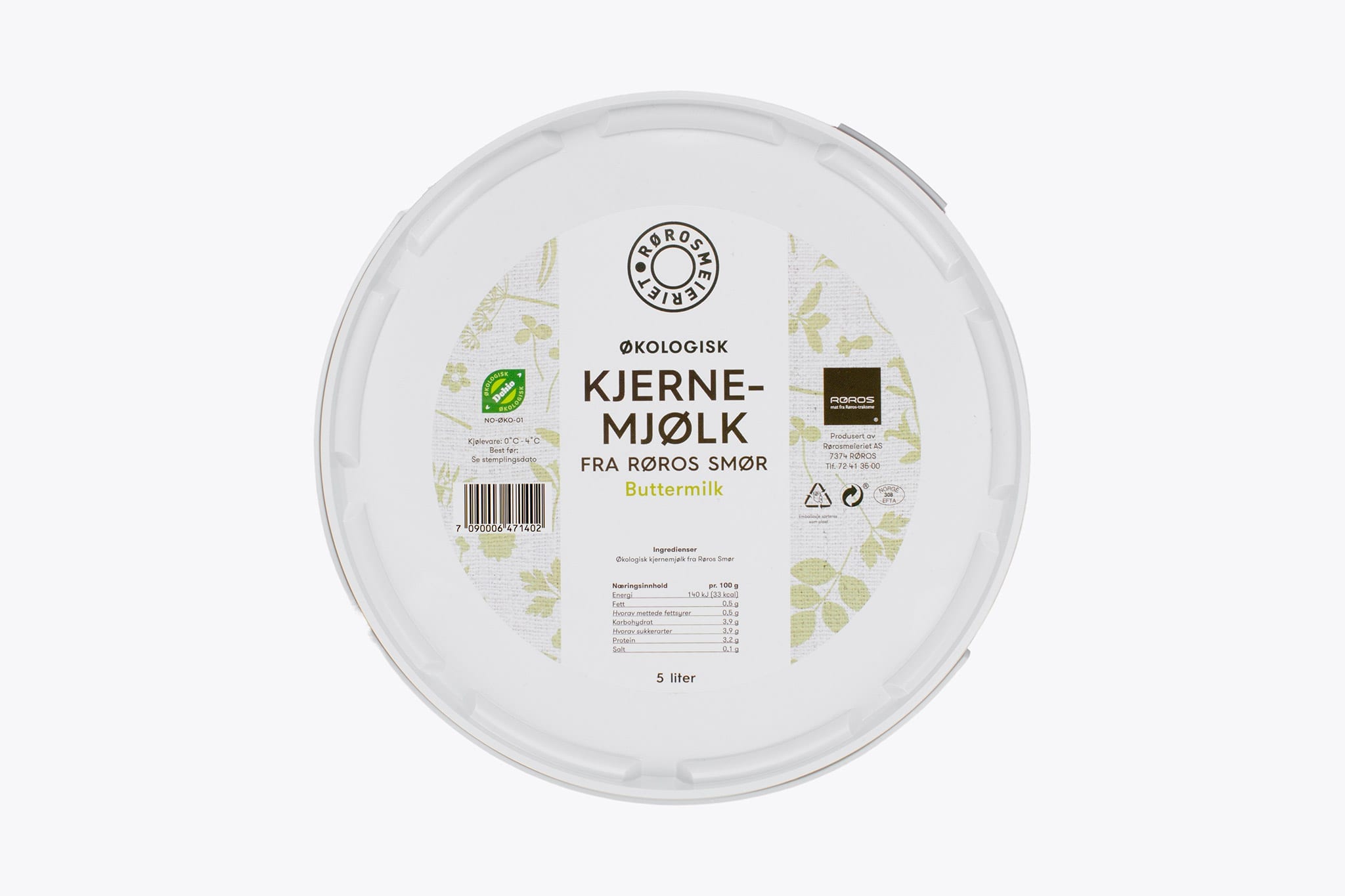 Økologisk Kjernemjølk, 5 l