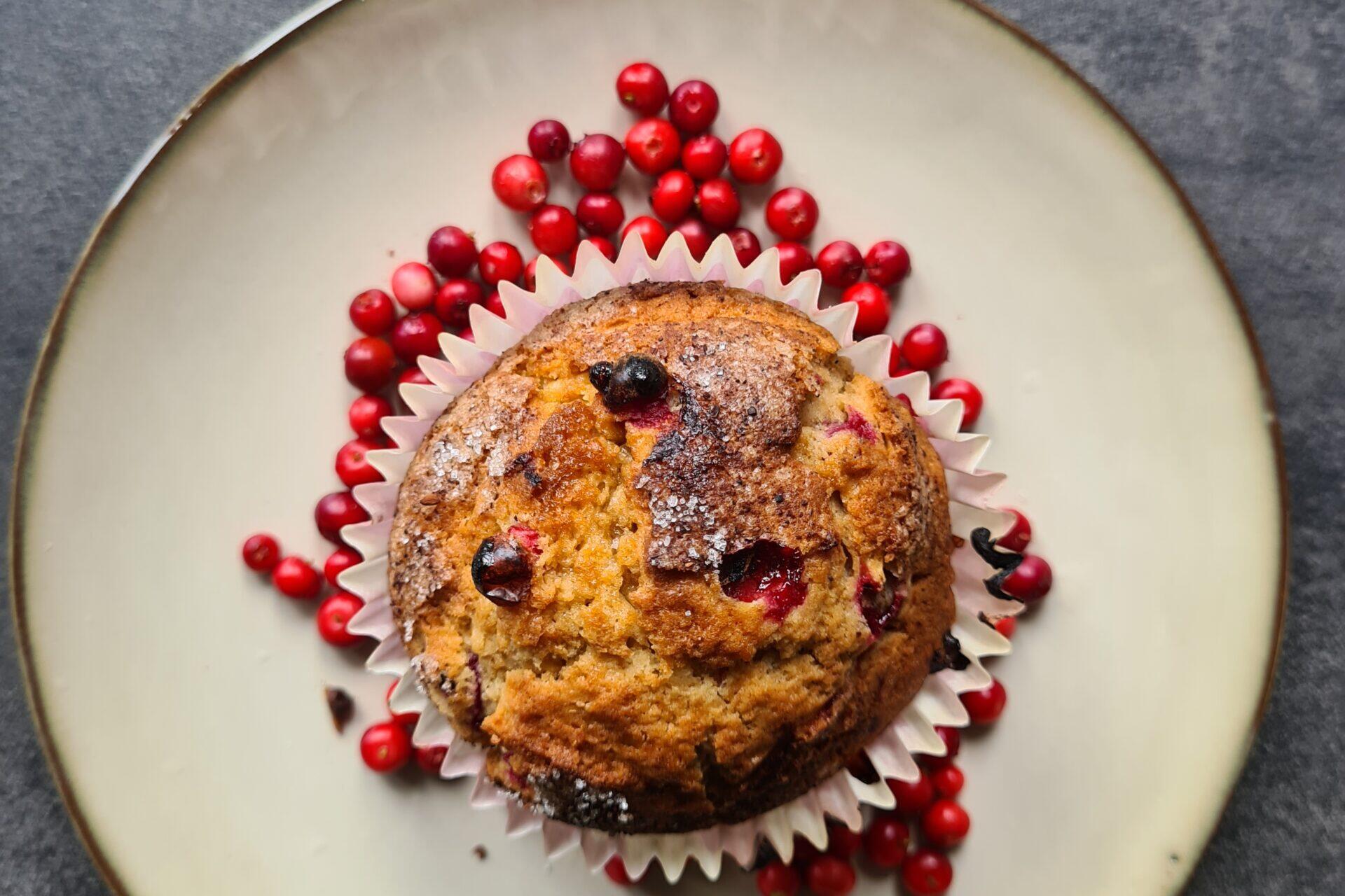 tyttebærmuffins